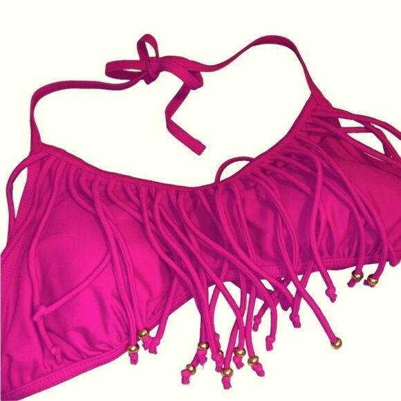 women's Large Fuchsia String Bikini Padded Top XHILARATION - Picture 4 of 13